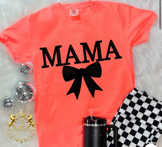 Black Embroidery Bow